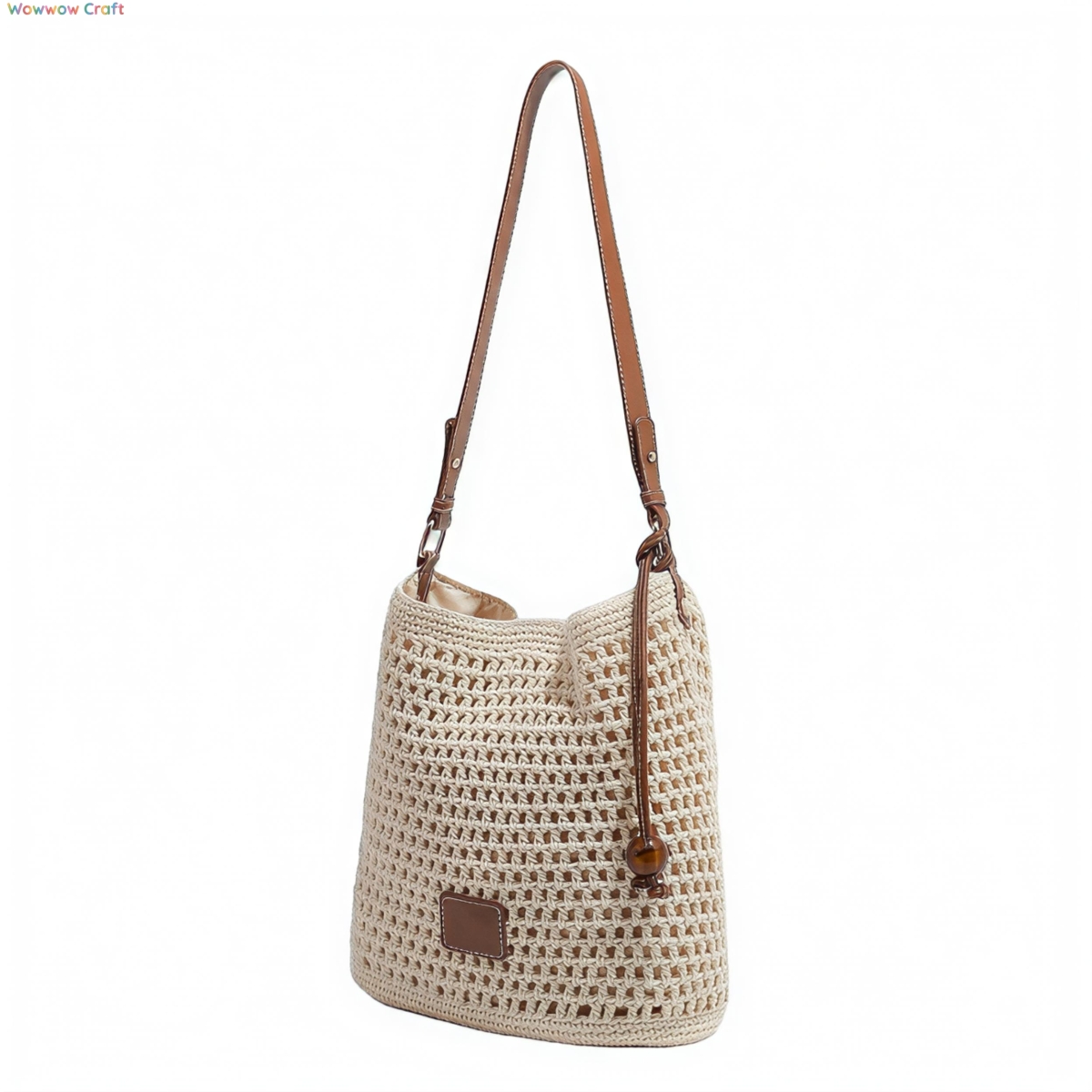 Crochet Bags,Crossbodies,Shoulder Bags,Crocheted shoulder bag with eco-leather straps - Beach Crochet Bags